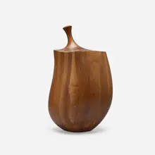Daniel Loomis Valenza, Ice bucket, 1975, walnut, aluminum