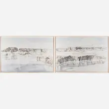 Lake Powell # 5 and # 6 (Diptych) by Diane Burko, sold Nov 2017