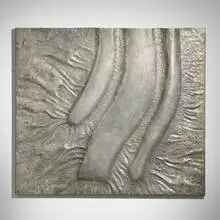 Pierre Sabatier, Coulées (wall sculpture), c. 1975, nickel-plated brass and steel