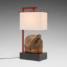 Garry Knox Bennett, Table lamp, 2014, acrylic, lacquered brass, laminate, antique wood hat mold