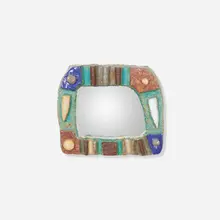Isabelle Ferlay, Wall mirror, c. 1960, glazed earthenware, mirror
