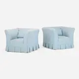 Colin King, Enveloppé chairs, pair, 2023, upholstery