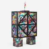 Alessandro Mendini, Nero cabinet from the Tre mobili veneziani series, 2008, dye sublimation print on aluminum, enameled aluminum, lacquered wood, polyester cording