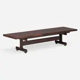 Sergio Rodrigues, Cintia bench, 1964, jacaranda, chrome-plated steel