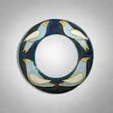 Mithé Espelt, Wall mirror, c. 1965, glazed and gilt earthenware, crushed glass, mirrored glass
