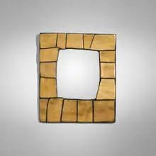 Mithé Espelt, Cuzco wall mirror, c. 1974, glazed and gilt earthenware, mirrored glass