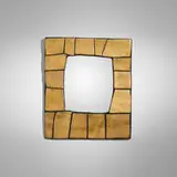 Mithé Espelt, Cuzco wall mirror, c. 1974, glazed and gilt earthenware, mirrored glass