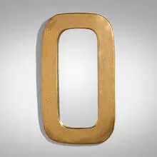 Mithé Espelt, Wall mirror, c. 1949, glazed and gilt earthenware, mirrored glass