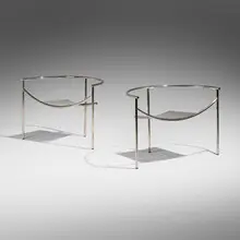 Philippe Starck, Dr. Sonderbar chairs, pair, 1983, chrome-plated steel