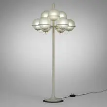 Gino Sarfatti, Floor lamp, model 1094, 1966, lacquered aluminum, glass, enameled cast iron