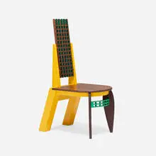 Garry Knox Bennett, Yellow toilet chair, 2006, rosewood, enameled wood