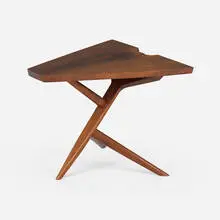 George Nakashima, Conoid Cross-Legged occasional table, 1963, American black walnut