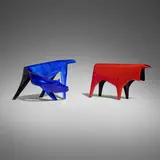 Gio Ponti and Paolo De Poli, Toro and Cavallo, 1956, enameled copper