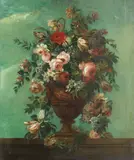 French School, 20th Century, Urn of flowers
