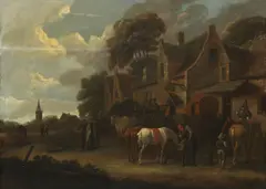 Klaes Molenaer, Travellers outside an inn