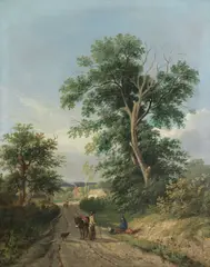 Samuel David Colkett, A rest by the way, oil on panel