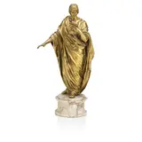 Angelo Pizzi, gilt bronze figure of a Roman orator, gilt bronze