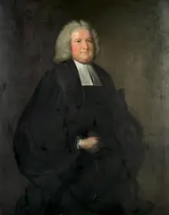 Thomas Hudson, Portrait of Rev. Griffiths, three-quarter-length, in clerical robes, before a curtain, oil on canvas