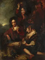 Frederick Yeates Hurlstone, The young gamers, oil on canvas