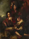Frederick Yeates Hurlstone, The young gamers, oil on canvas