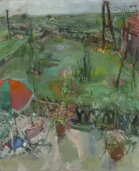 Bernhard Heisig, Ausblick in Warnau, 1978, Öl auf Leinwand