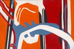 Ernst Otto Köpke, Weisse Brücke, 1970, Dispersionsfarbe auf Leinwand, mit Künstlerleiste