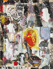 Helmut Middendorf, NO VEMBER, 1989, Acryl über Zeitungscollage auf Papier