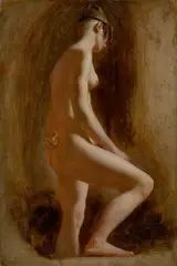 William Etty, Rückenakt, Öl auf Papier, auf Leinwand aufgezogen