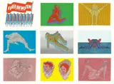 Thomas Bayrle, Feuer im Weizen, 1970, Acrylkassette mit 9 Farbserigrafien, jeweils auf Velin