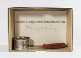 Objekt zum Schmieren und Drehen by Joseph Beuys, 1972, Blechdose, Schmierfett, Schraubenzieher in einer Pappschachtel, sold Jun 2017