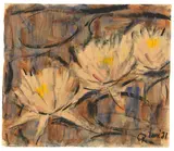 Seerosen by Christian Rohlfs, 1921, Wassertempera auf Velin, sold Jun 2017