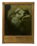 Adolf Frey-Moock, Sitzender Akt, Öl auf Papier auf Pappe
