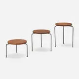 Luther Conover, Nesting stools, set of three, c. 1952, mahogany, enameled iron