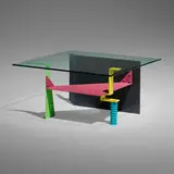 Peter Shire, Thousand Cranes table, c. 1985, enameled steel, glass