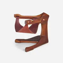 Federico Armijo, Chair, c. 1975, leather, walnut