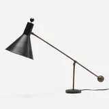 Ridi and Otto Kolb, Table lamp, model 110K, c. 1955, brass, wood, enameled aluminum