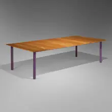 Alma Allen, Joshua Tree studio table, c. 2006, hand-patched ash, enameled steel