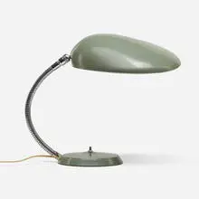 Cobra table lamp, model 901-T by Greta Magnusson Grossman, 1948, enameled steel, enameled aluminum, sold Nov 2023