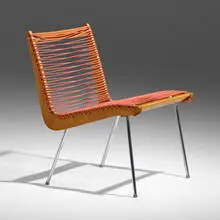 Robert Ellenberger, Chair, c. 1950, cherry, chrome-plated steel, cord