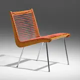 Robert Ellenberger, Chair, c. 1950, cherry, chrome-plated steel, cord