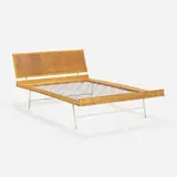 Thin Edge bed, model 5492 by George Nelson & Associates, 1955, birch, cane, enameled steel, sold Nov 2023