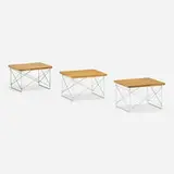 LTRs, set of three by Charles and Ray Eames, 1950, laminate over plywood, zinc-plated steel, sold Nov 2023