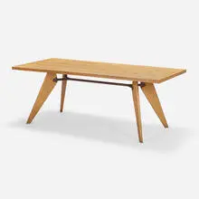 Jean Prouvé, S.A.M. dining table, model TS 11, 1947, oak