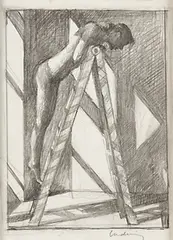 Daniel Ludwig, Study for Woman on a Ladder