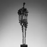 James Bearden, Cathedral figure, 2026, torch-cut steel with metallic wash