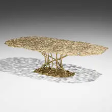 Ofidia center table by Fernando and Humberto Campana, c. 2015, cast and gilt bronze, sold Aug 2026
