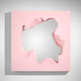 Snarkitecture, Broken Square Mirror (Pink), 2021, lacquered polyurethane, mirrored glass