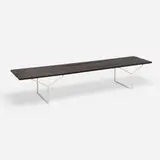 Harry Bertoia, Rare and Early Slat bench, rosewood. enameled steel