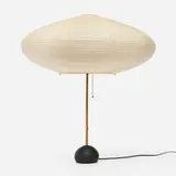 Isamu Noguchi, Akari light sculpture, model BB2-21A, washi paper, bamboo, enameled cast iron, enameled steel