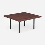 Ettore Sottsass, Coffee table, 1958, rosewood, lacquered steel, aluminum